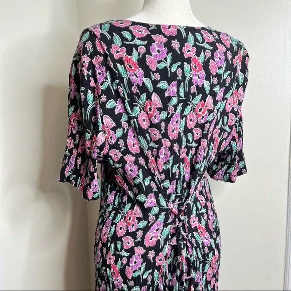 Vintage Fashion Bug Long Floral Dress with Corset Tie Back Size 22/24 cottage - Picture 7 of 15